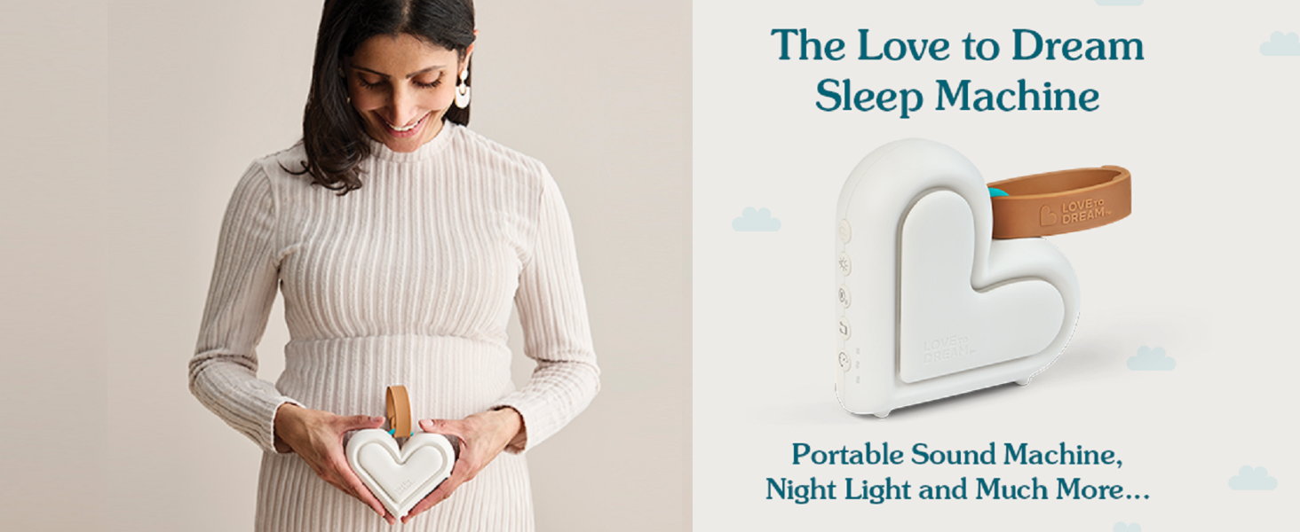 Love to Dream Sleep Machine, Baby White Noise Machine for Sleeping and Relaxing, Noise Therapy with 9 Soothing Infant Sleep Sounds with Baby Night Light, Portable Sound Machine 4 sound machine
