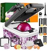 HomeHacks Vegetable Chopper Vegetable Cutter, 12 in 1 Kitchen Gadget, Dicer, Slicer, Chopper, Che...
