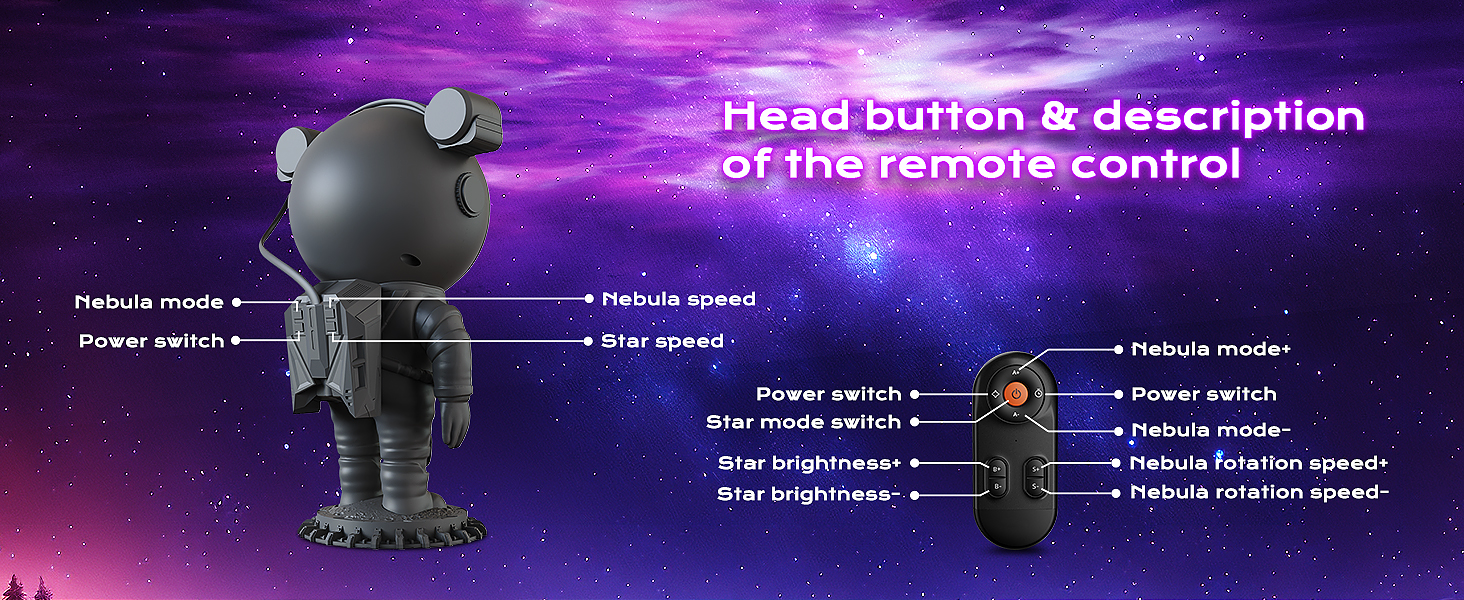 Astronaut Galaxy Star Projector