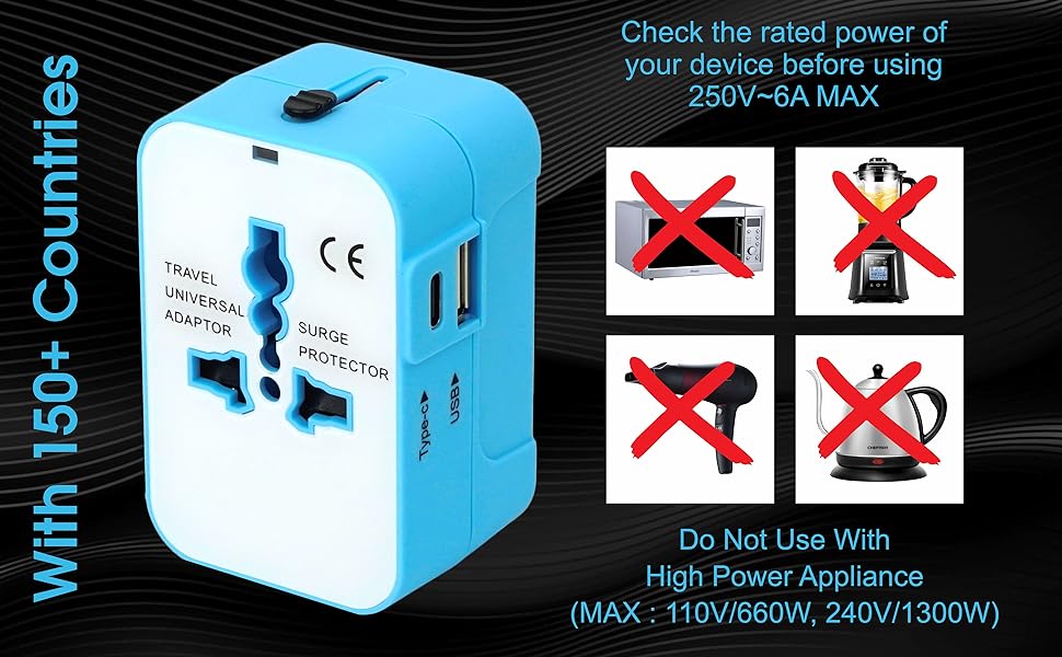 Universal Travel Adapter Worldwide, Travel Plug Adapter Worldwide Universal Travel Adapter With