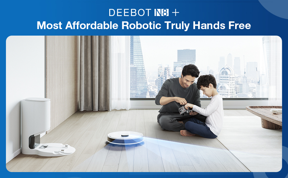 ECOVACS DEEBOT N8+ 3in1 Robot Vacuum Cleaner,with dTOF Laser Detection, 2.5L AutoEmpty
