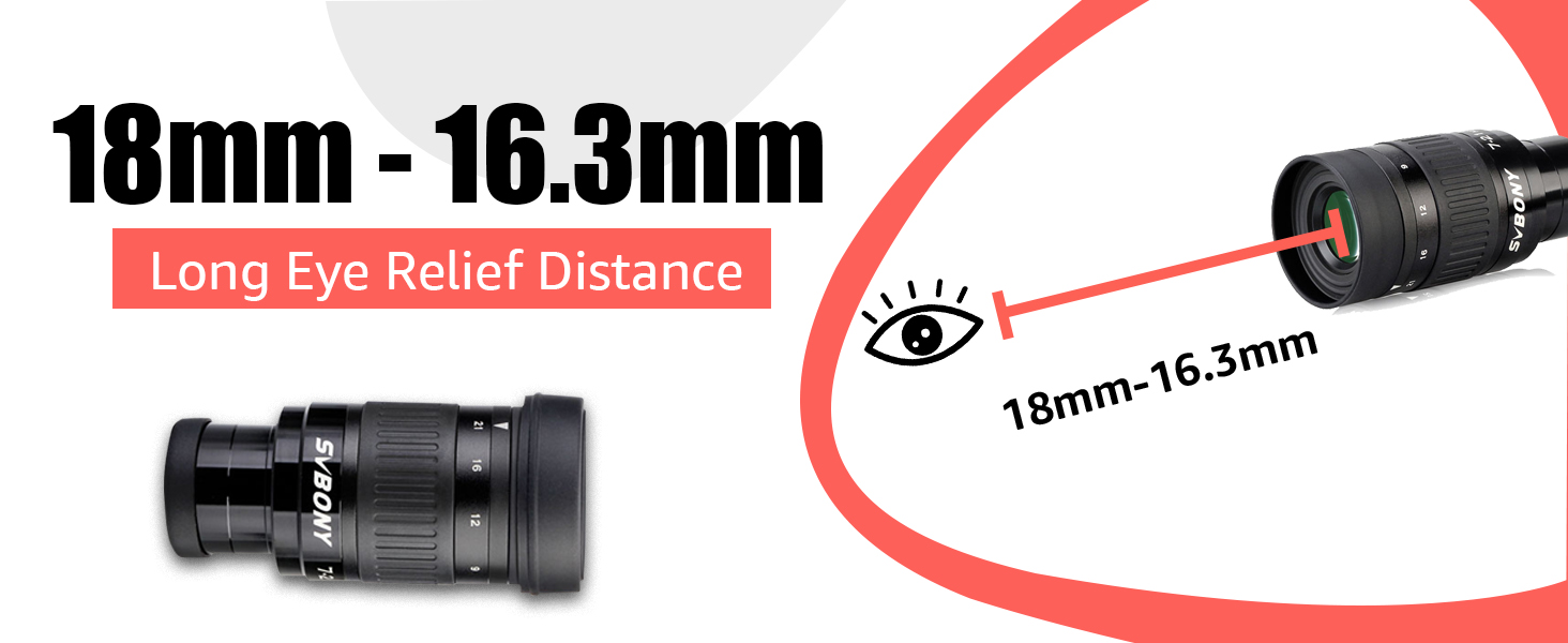 SVBONY SV135 Telescope Eyepiece Zoom 7 to 21mm 1.25 Inch Fully Multi