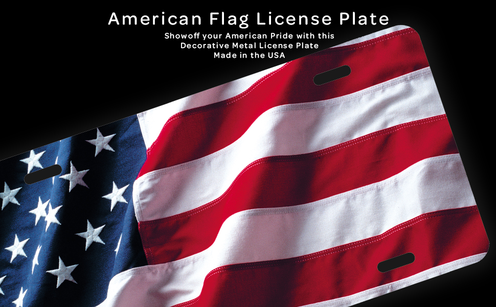 American Flag License Plates, Front License Plate Designs