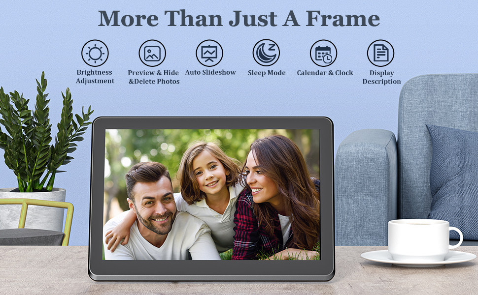 WiFi Digital Photo Frame 10.1 Inch 1920x1080 FHD IPS Touch