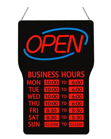 LED Open Sign for Business hours