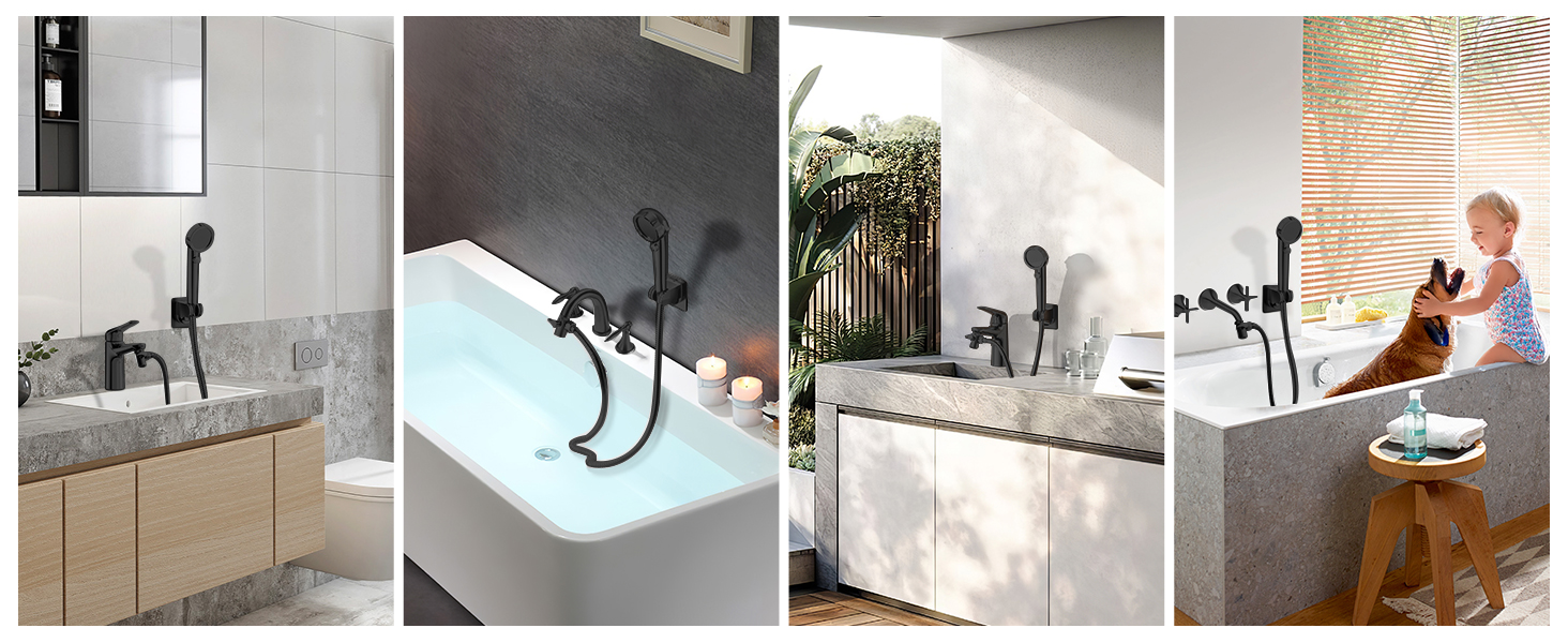 HOWUWEY Sink Hose Attachment for Faucet with 5 Adapters, Tub Faucet