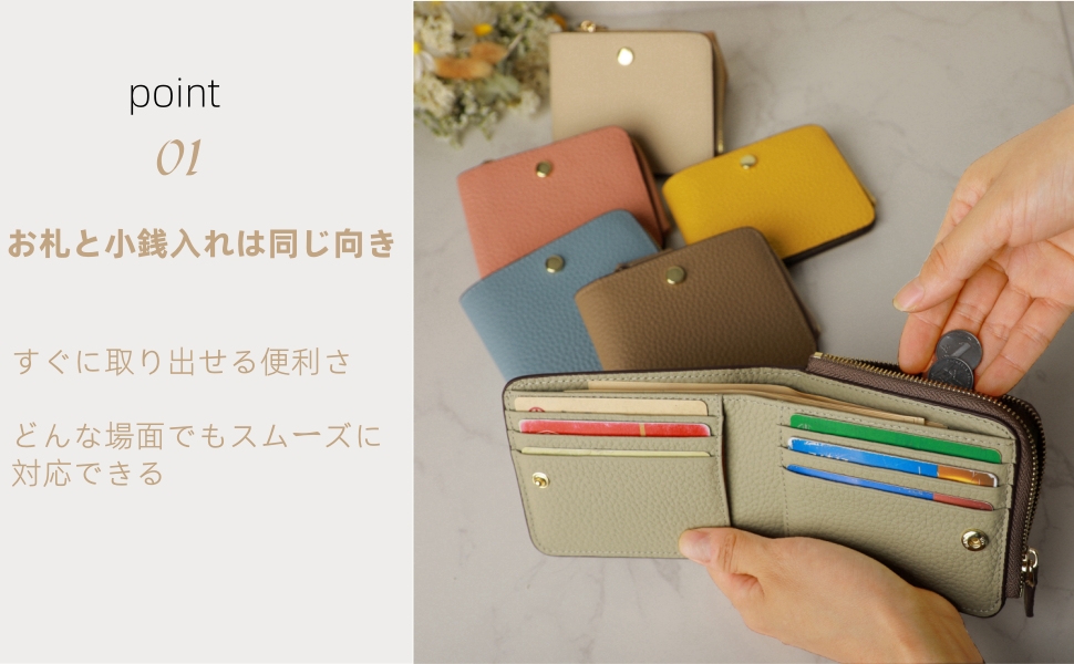 Amazon | [MR FONE] 財布 レディース ミニ財布 本革 二つ折り