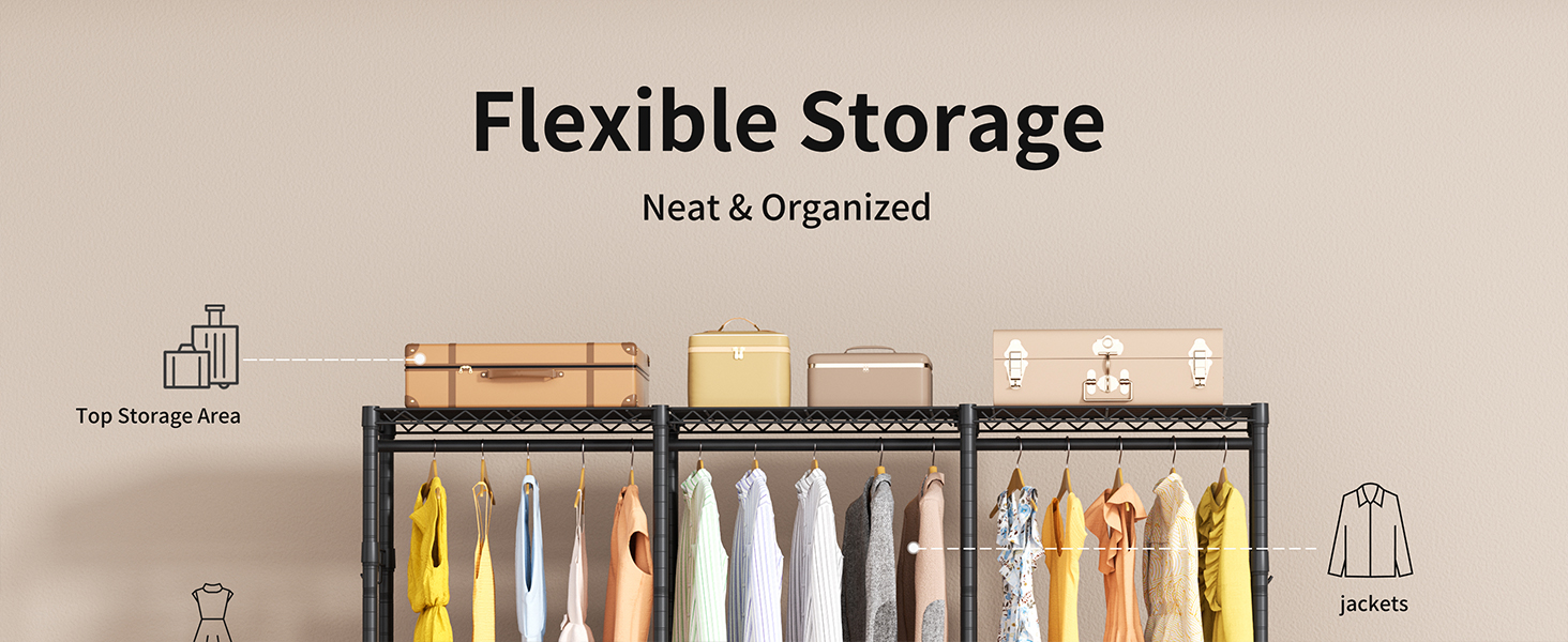 Clothes Rack with Fabric Basket