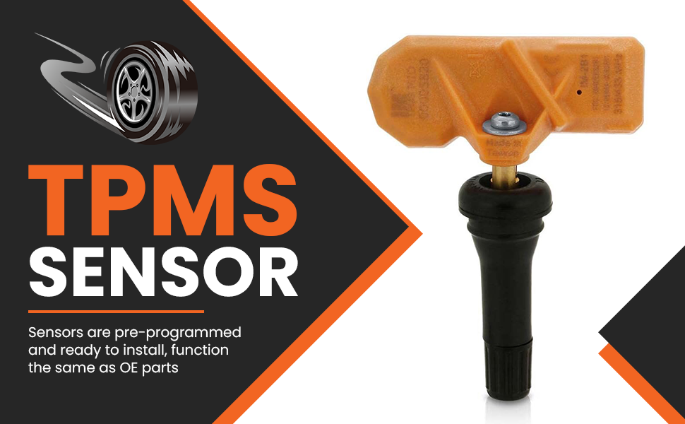 IM4168 TPMS Sensor 433MHz Rubber Stem Tire Pressure Sensors PreProgrammed Tire Sensor for