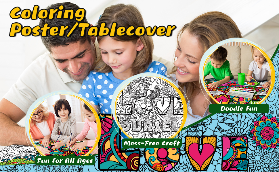 large coloring poster for adults