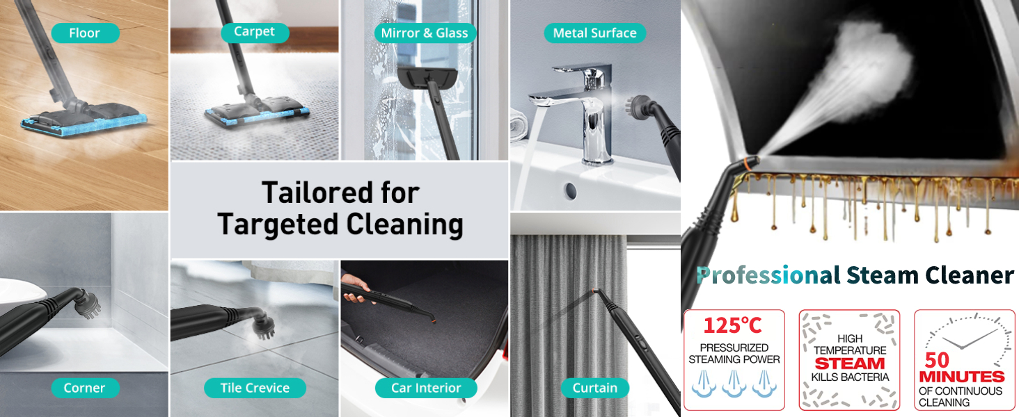 Steam Cleaners, Aspiron MultiPurpose Steam Cleaner with 21 Accessory
