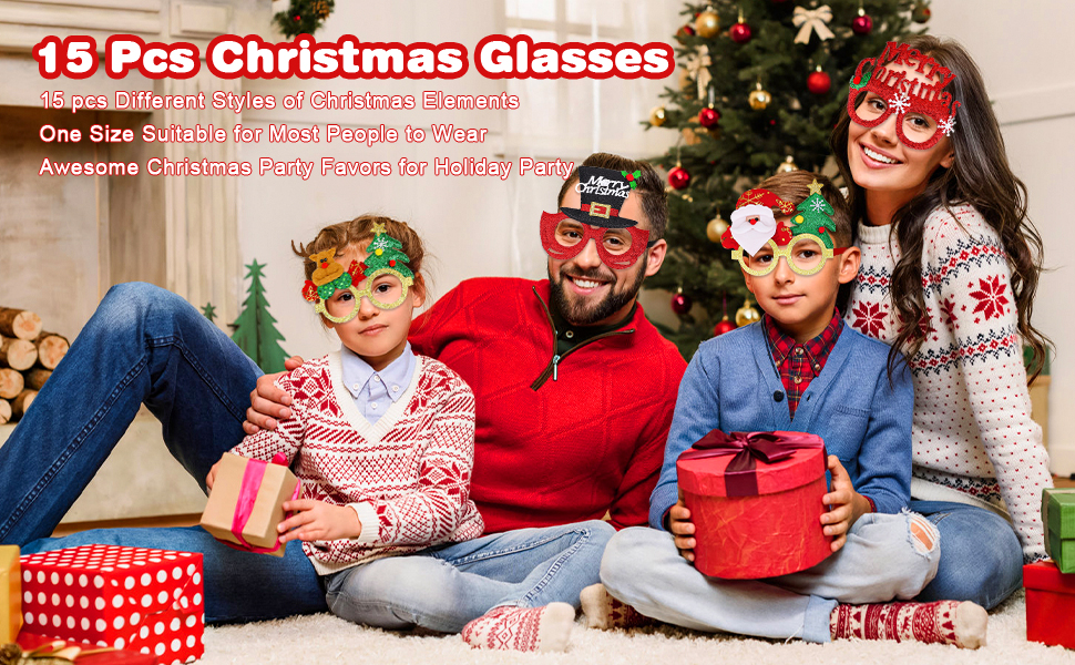 15 pcs Christmas Glasses Frame