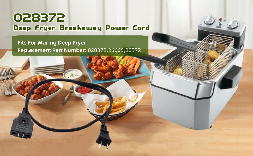 028372 Deep Fryer Breakaway Power Cord Replacement Fits for