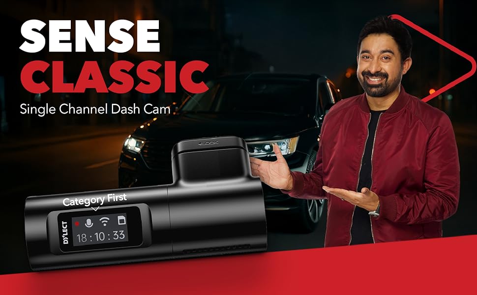 Dylect Dash Cam Sense Classic, 1080p Full HD Car Camera