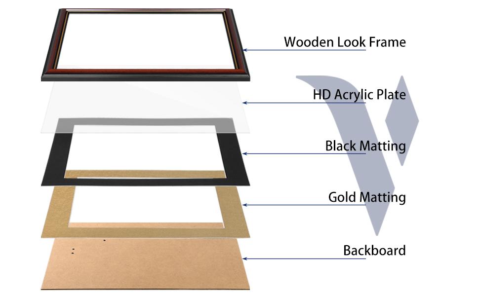 VUDECO Diploma Frame 11x14 Certificate Frames 8.5 x 11