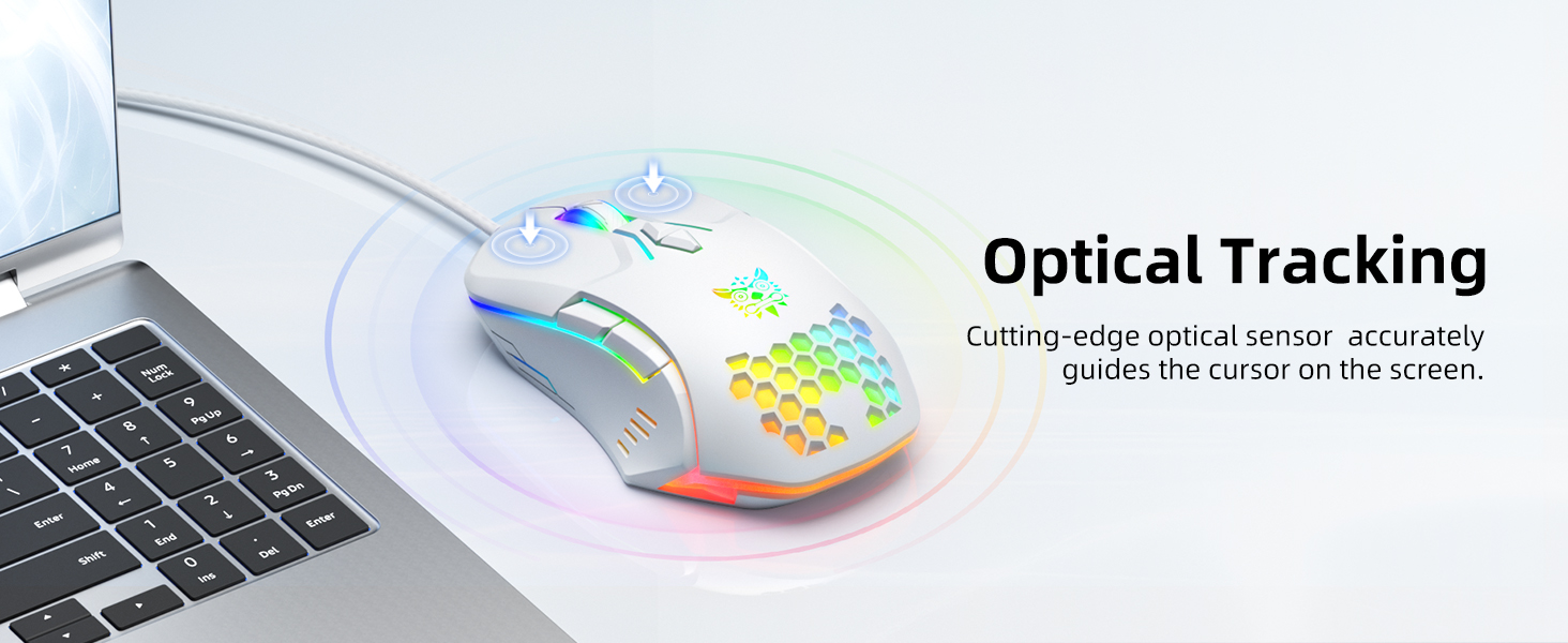 Optical corded mouse white