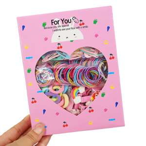 Haar-Zubehör-Set für Mädchen, Bonbonfarben, Nylon-Haargummis, elastische Pferdeschwanz-Halter