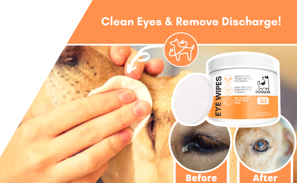 Dog Eye Wipes Safe & Easy Cleaning Eye Wipes For Dogs Remove Tear
