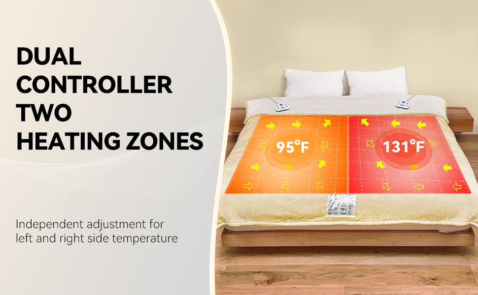 Warm Storm Electric Blanket Queen Size Dual Control, Anti