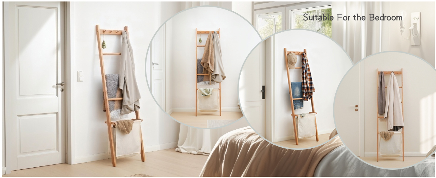 blanket ladder in the bedroom