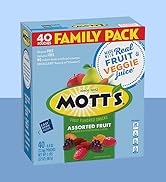 Mott's Assorted Fruit Snacks Family Pack, Gluten Free Gummies, Made with Fruit & Veggie Juice, Go...