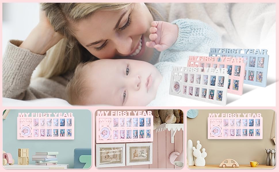 Baby Hand and Footprint Kit Baby Framed Photo Kit Anniversary Growth Record Baby Gifts