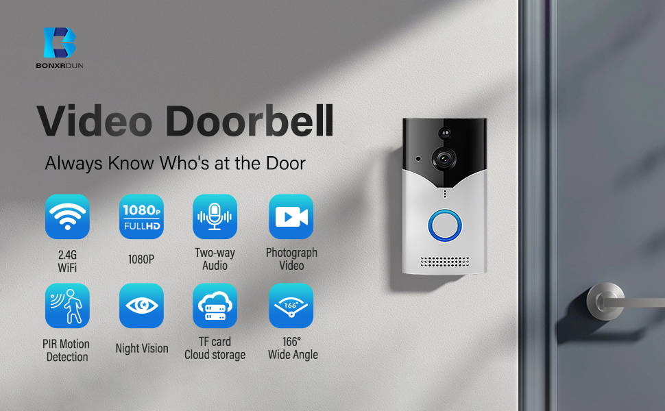 video doorbell wireless door bell home family doorbells 2.4g wifi night vision two way audio