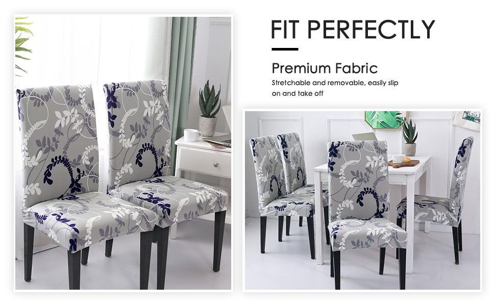 NDMMSO Dining Room Chair Covers Set of 6 Super Fit Stretch Removable