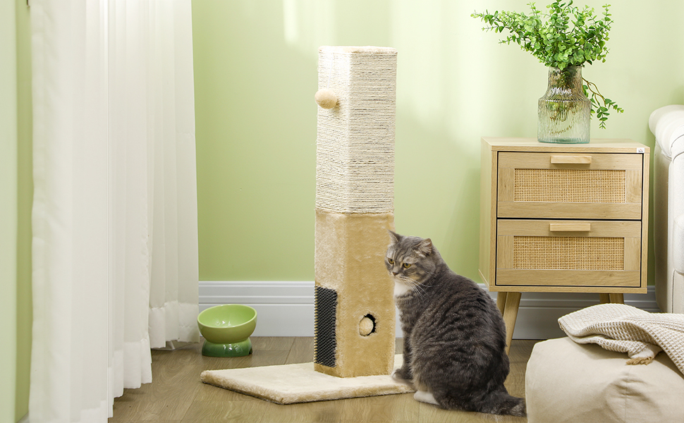PawHut Cat Tree Scratching Post for Indoor Cats 79cm Jute Scratcher