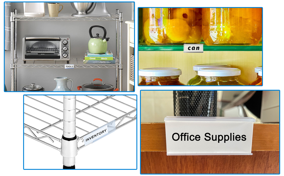 Diteje 60Pcs Plastic Wire Shelf Label Holder,Wire Rack