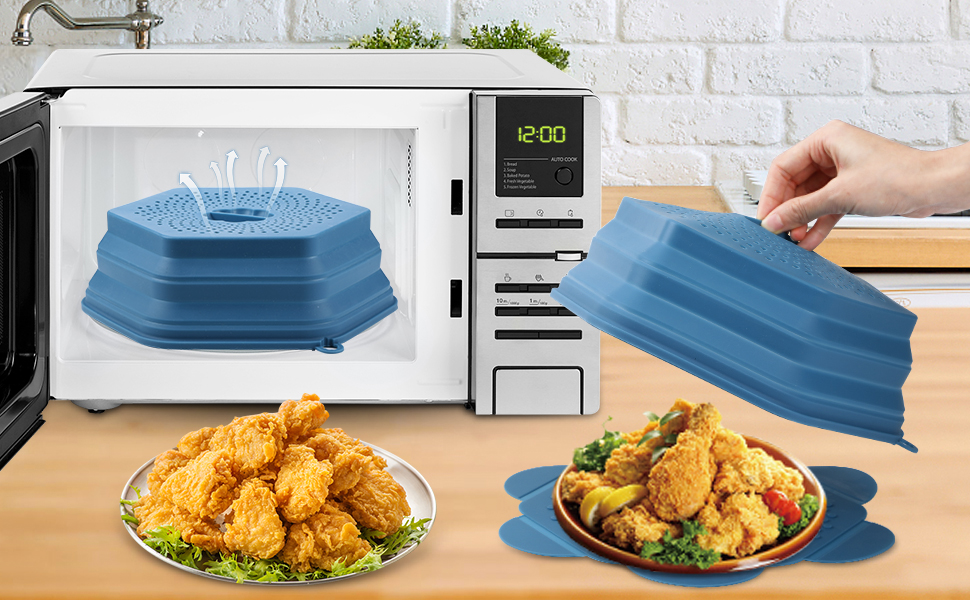 Grathia Microwave Food Cover, 2 in 1 Silicone Microwave