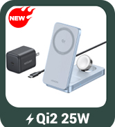 UGREEN MagFlow Qi2.2 25W 3-in-1 Wireless Charging Station, Foldable Magsafe Charger Stand Compati...