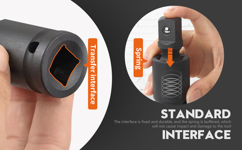 3pcs Impact Universal Joint Socket Adapter Set Ratchet Swivel Socket