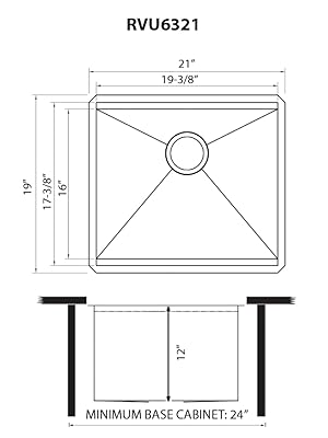 Ruvati 21 x 19 x 12 inch Undermount Deep Laundry Utility
