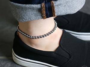 Amazon | [OVER-9] テラヘルツ鉱石 アンクレット 健康