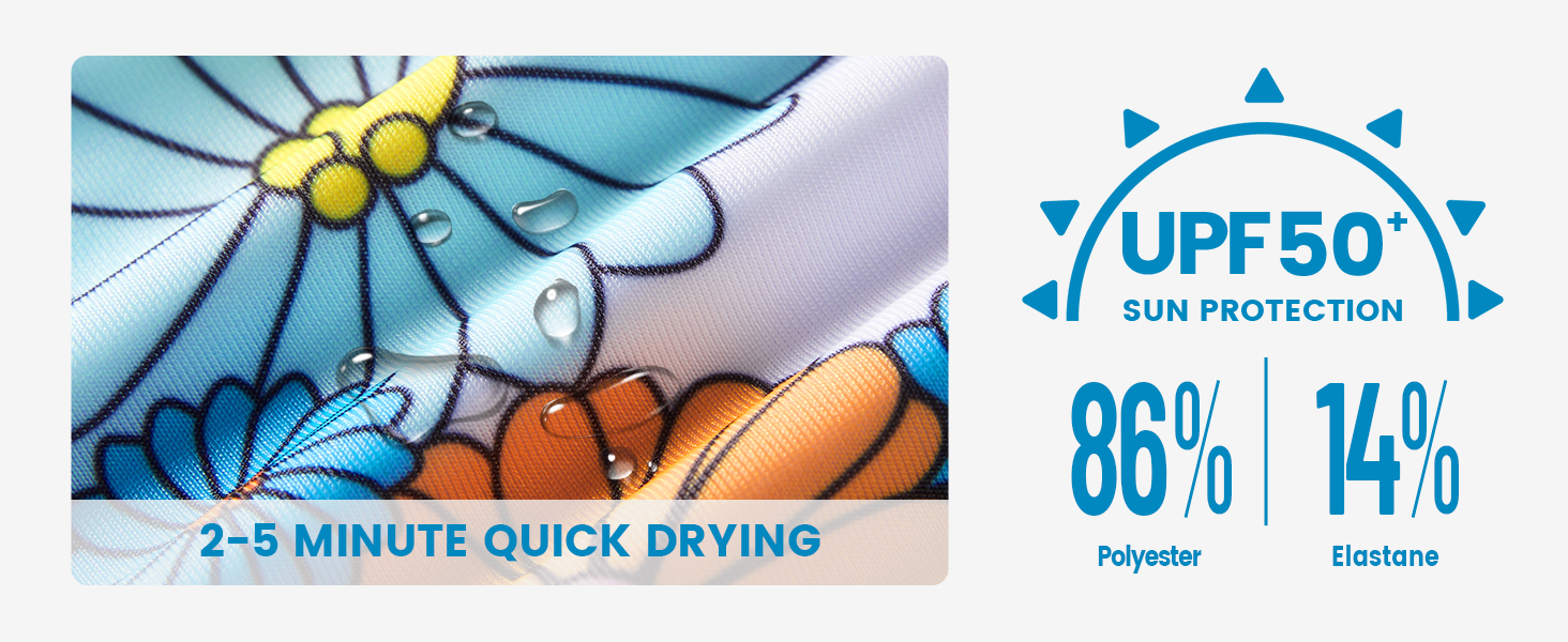 Girls Long Sleeve Swimsuits One Piece Rash Guard Bathing Suit UPF 50+ Toddler Kids Zipper Swimwear