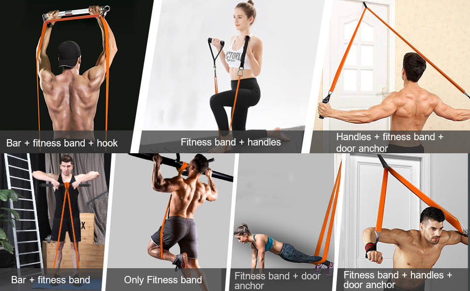 Home Gym Resistance Band Bar set