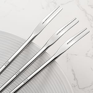 Long Handle 2-Tine Fruit Forks, 8.7 Inch Round Solid Handle Picks Forks for Jar