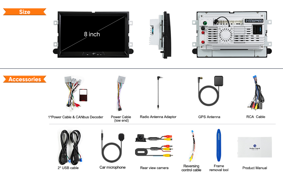 8inch Android 12 Car Stereo Radio for Ford F150 F250 F350