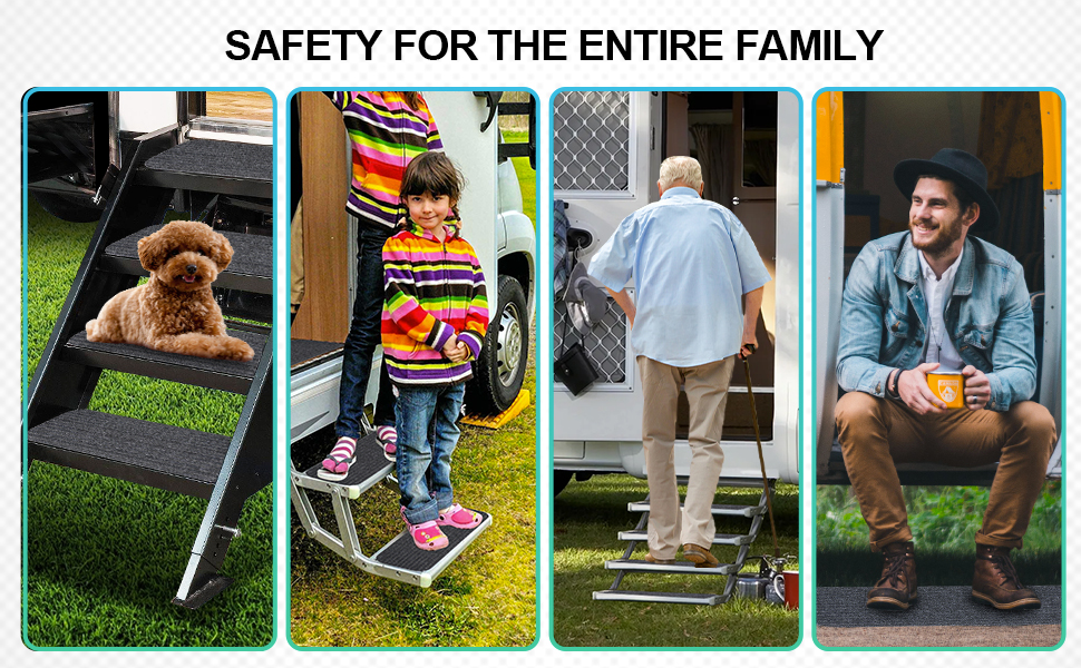 ESUDNT RV Step Covers 4 Pack RV Step Rug, RV Stair Covers Carpets for Mobile Home, Camper, 24