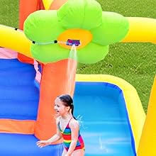 SL2514, Wellfuntime, water slides for kids backyard, flower sprinkler