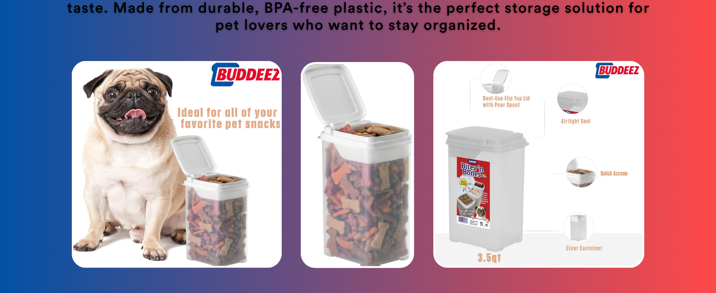 pet treat container dog treat storage cat treat container jar airtight flip top pet stackable bin