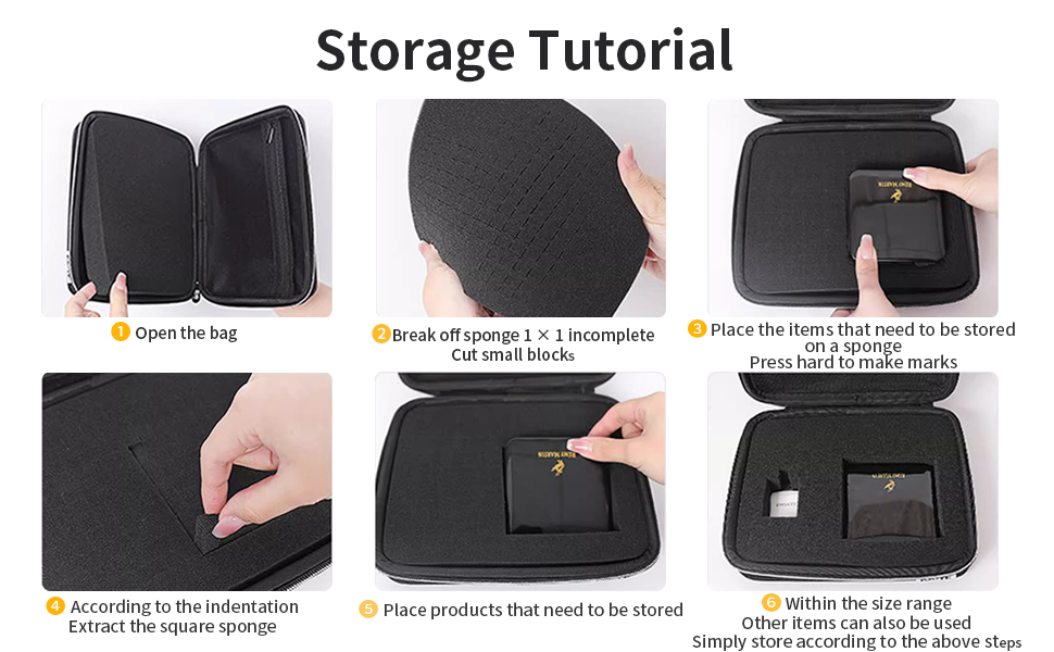 Electronic Organizer, DIY Sponge Protection Travel Cable Organizer Bag Pouch Electronic Accessories 