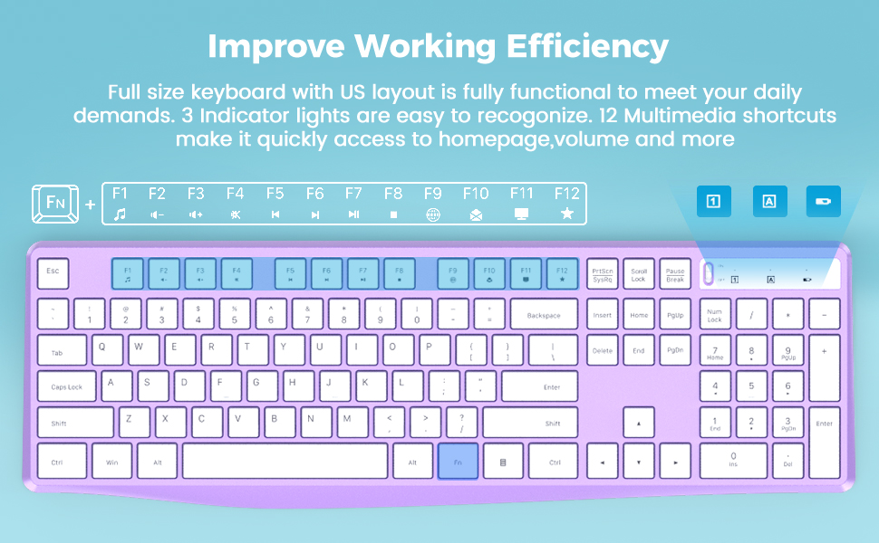 Lovaky Wireless Keyboard, 2.4G Ergonomic Wireless Computer