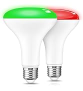L LOHAS LED Christmas Flood Light Bulbs, [2 Pack], Red Green LED BR30 Flood Light Indoor 65W Equi...