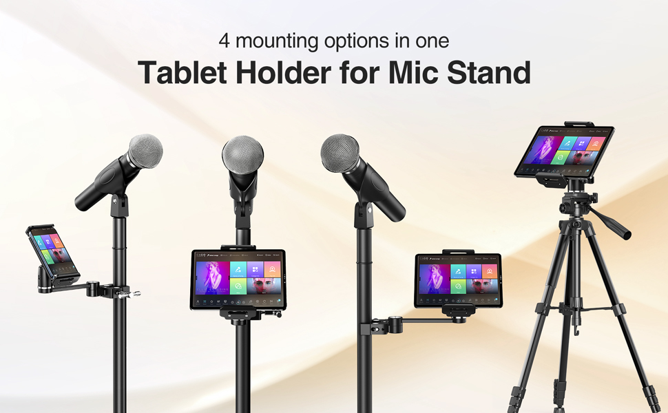 iPad holder for mic stand / microphone stand / boom mike
