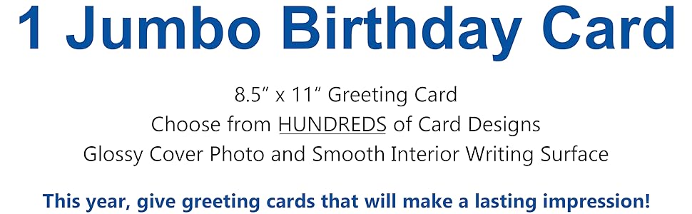 big jumbo birthday greeting card with envelope