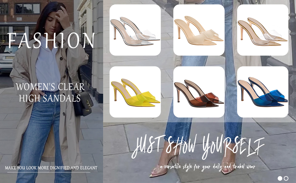 One Band Slip on Heeled Mules