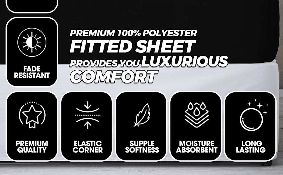 Super Soft King Size Fitted Sheets, Luxury Polyester 25 CM Deep Fitted