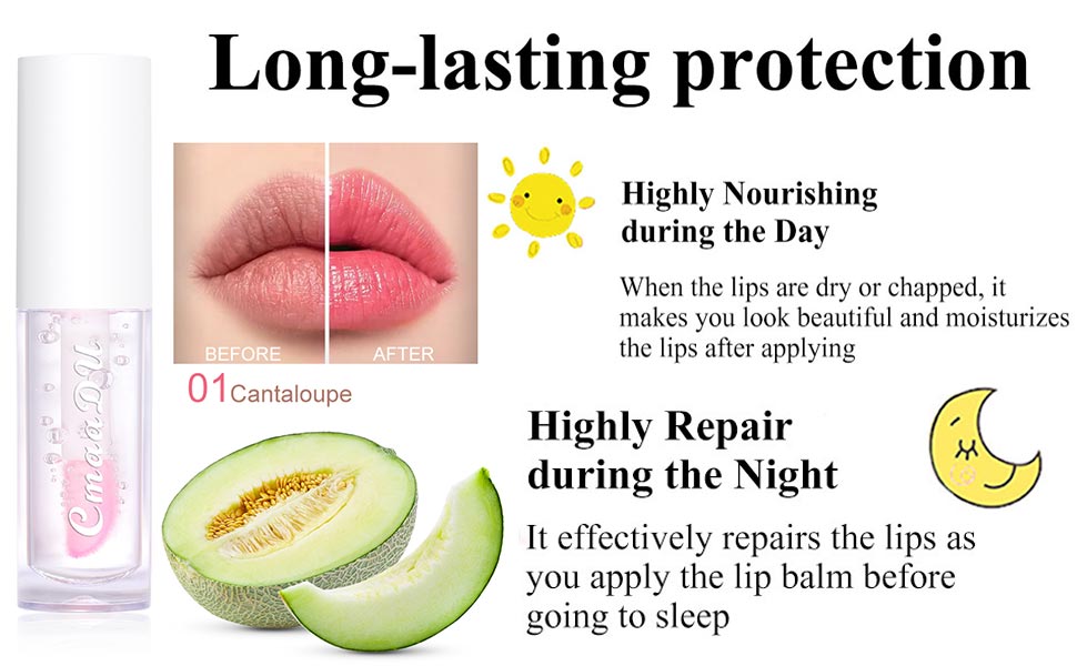 6Pcs Hydrating Lip Oil Set,Fruity Color Changing Lip Glaze